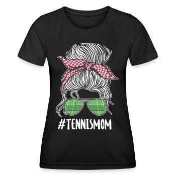 Funny Tennis Player Racket - Frauen Funktions-T-Shirt - Schwarz - Vorne - AI Model Female 172 light (172cm)