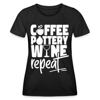 Pottery Ceramics Artist Coffee - Women's Functional T-Shirt - black - Front - AI Model Female 172 light (172cm)