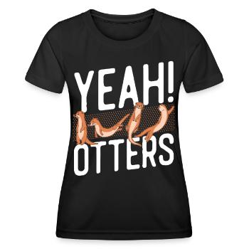 Loutre ! Loutres - T-shirt sport Femme - noir - Devant - AI Model Female 172 light (172cm)