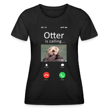Otter Phone Display Otter Is - Frauen Funktions-T-Shirt - Schwarz - Vorne - AI Model Female 172 light (172cm)