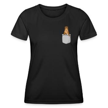 Otter Pocket - Frauen Funktions-T-Shirt - Schwarz - Vorne - AI Model Female 172 light (172cm)