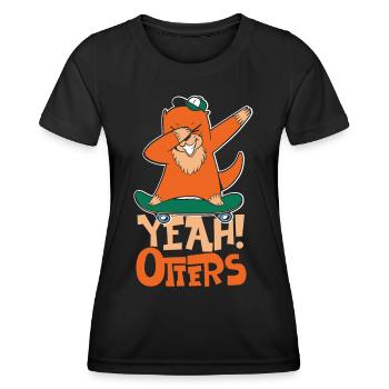 Otter Yeah! Otters - T-shirt sport Femme - noir - Devant - AI Model Female 172 light (172cm)