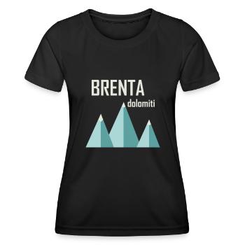 Minimal Berge Brenta - Frauen Funktions-T-Shirt - Schwarz - Vorne - AI Model Female 172 light (172cm)