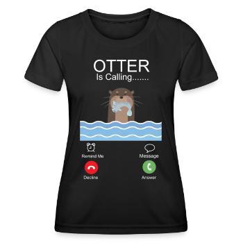 Otter Phone Display Otter Is - Frauen Funktions-T-Shirt - Schwarz - Vorne - AI Model Female 172 light (172cm)