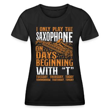 Saxophones Je ne joue que le - T-shirt sport Femme - noir - Devant - AI Model Female 172 light (172cm)