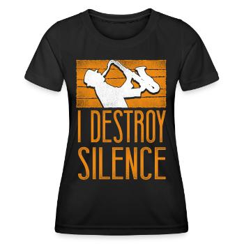 Saxophones I Destroy Silence - T-shirt sport Femme - noir - Devant - AI Model Female 172 light (172cm)