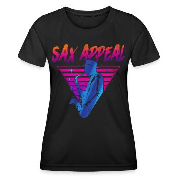 Saxophone Retro Vintage Sax Appeal - Women's Functional T-Shirt - black - Front - AI Model Female 172 light (172cm)