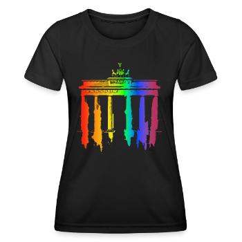LGTBQ Berlin - T-shirt sport Femme - noir - Devant - AI Model Female 172 light (172cm)