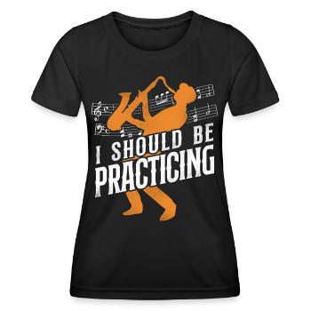 Saxophones que je devrais pratiquer - T-shirt sport Femme - noir - Devant - AI Model Female 172 light (172cm)