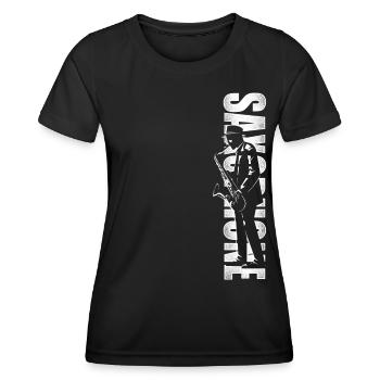Saxophone Saxophone - Frauen Funktions-T-Shirt - Schwarz - Vorne - AI Model Female 172 light (172cm)