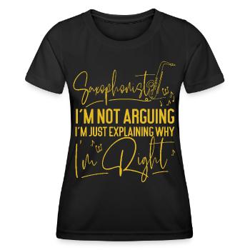 Saxophoniste Saxophoniste Je ne suis pas - T-shirt sport Femme - noir - Devant - AI Model Female 172 light (172cm)