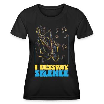 Saxophones I Destroy Silence - T-shirt sport Femme - noir - Devant - AI Model Female 172 light (172cm)