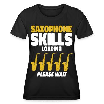 Saxophone Saxophone Skills Loading - Frauen Funktions-T-Shirt - Schwarz - Vorne - AI Model Female 172 light (172cm)