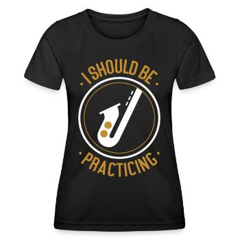 Saxophones que je devrais pratiquer - T-shirt sport Femme - noir - Devant - AI Model Female 172 light (172cm)