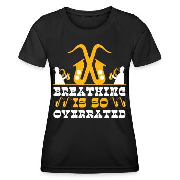 La respiration du saxophone est tellement - T-shirt sport Femme - noir - Devant - AI Model Female 172 light (172cm)