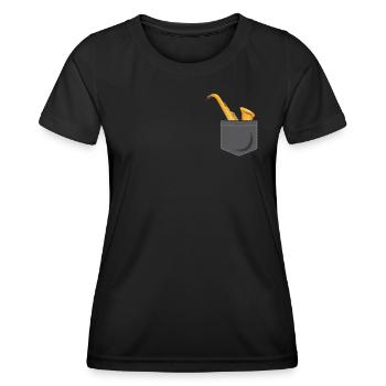 Saxophone Pocket - Frauen Funktions-T-Shirt - Schwarz - Vorne - AI Model Female 172 light (172cm)