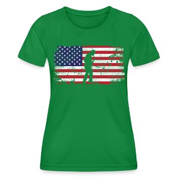 Saxophones Drapeau Américain - T-shirt sport Femme - vert - Devant - AI Model Female 172 dark (172cm)