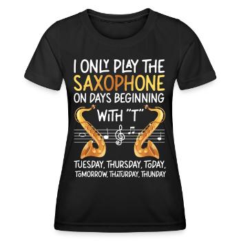 Saxophones Je ne joue que le - T-shirt sport Femme - noir - Devant - AI Model Female 172 light (172cm)