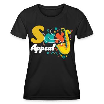 Saxophones Pun Sax Appeal - Women's Functional T-Shirt - black - Front - AI Model Female 172 light (172cm)