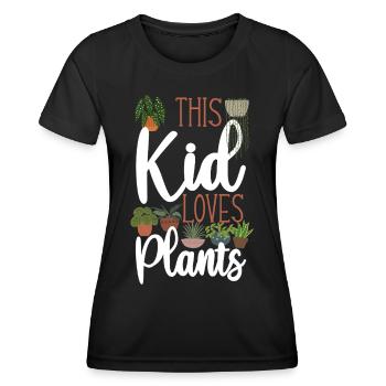 Plant Lover Gardening Kid This Kid - Women's Functional T-Shirt - black - Front - AI Model Female 172 light (172cm)