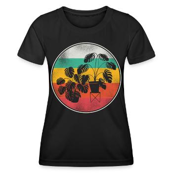 Amoureux des plantes jardinage rétro - T-shirt sport Femme - noir - Devant - AI Model Female 172 light (172cm)