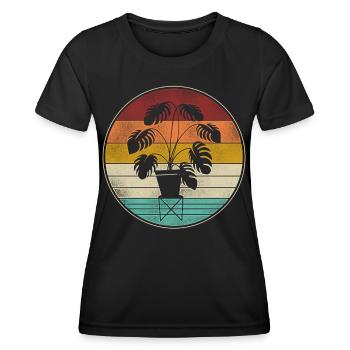 Amoureux des plantes jardinage rétro - T-shirt sport Femme - noir - Devant - AI Model Female 172 light (172cm)