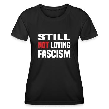 Je n’aime toujours pas le fascisme - T-shirt sport Femme - noir - Devant - AI Model Female 172 light (172cm)