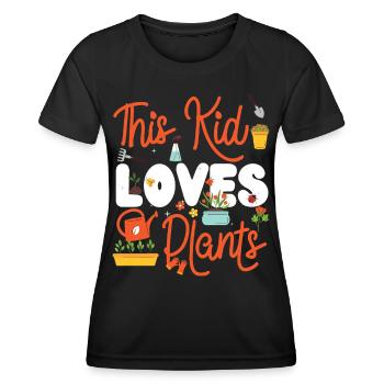Plant Lover Gardening Kid This Kid - Women's Functional T-Shirt - black - Front - AI Model Female 172 light (172cm)