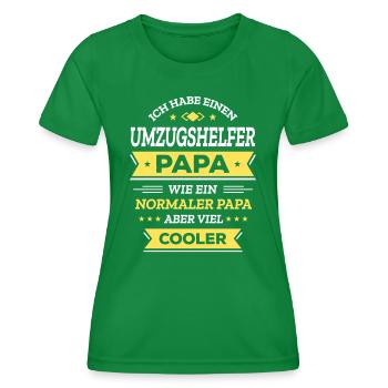 UMZUGSHELFER PAPA: GEBURTSTAG WEIHNACHTEN VATERTAG - Frauen Funktions-T-Shirt - Kelly Green - Vorne - AI Model Female 172 dark (172cm)