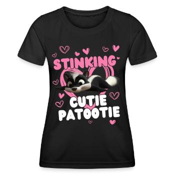 Cutie Patootie - Stinktier Cutie: Lustiges Tierfan - Frauen Funktions-T-Shirt - Schwarz - Vorne - AI Model Female 172 light (172cm)