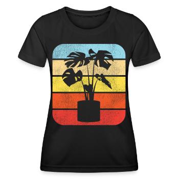 Amoureux des plantes jardinage rétro - T-shirt sport Femme - noir - Devant - AI Model Female 172 light (172cm)