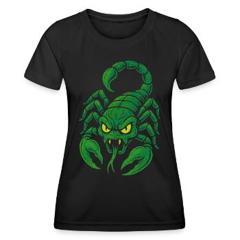 Scorpion vert vénéneux dans le style bande dessinée - T-shirt sport Femme - noir - Devant - AI Model Female 172 light (172cm)