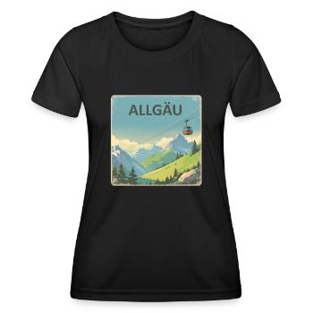 Allgäu Allgäu - Frauen Funktions-T-Shirt - Schwarz - Vorne - AI Model Female 172 light (172cm)