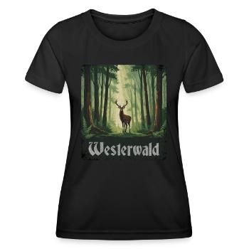 Westerwald - Frauen Funktions-T-Shirt - Schwarz - Vorne - AI Model Female 172 light (172cm)