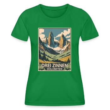 Trois Pics Dolomites - T-shirt sport Femme - vert - Devant - AI Model Female 172 dark (172cm)