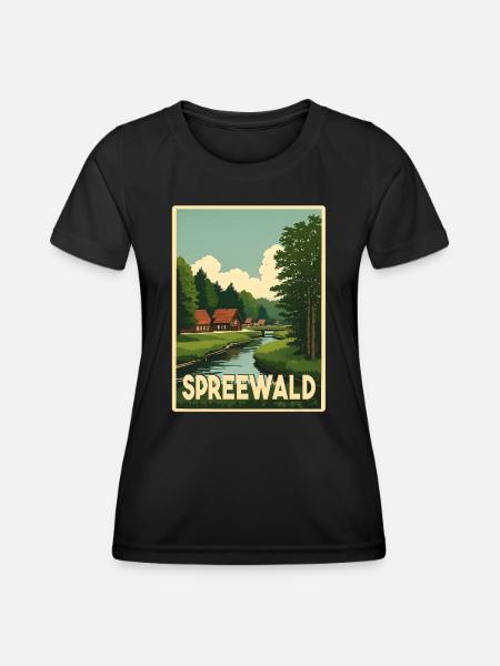 Spreewald - Frauen Funktions-T-Shirt - Schwarz