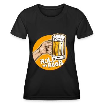 bière - T-shirt sport Femme - noir - Devant - AI Model Female 172 light (172cm)