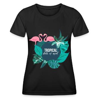 tropical - T-shirt sport Femme - noir - Devant - AI Model Female 172 light (172cm)