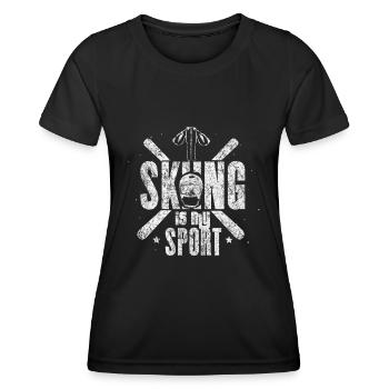 Ski d'hiver - T-shirt sport Femme - noir - Devant - AI Model Female 172 light (172cm)