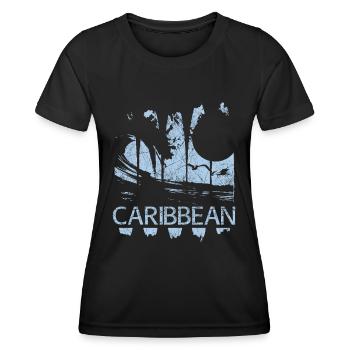 Karibik Karibisch Urlaub Geschenkidee - Frauen Funktions-T-Shirt - Schwarz - Vorne - AI Model Female 172 light (172cm)
