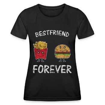 Meilleur repas des amis - T-shirt sport Femme - noir - Devant - AI Model Female 172 light (172cm)