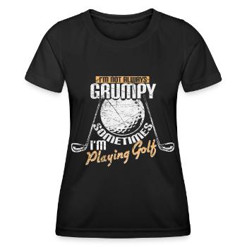 Golf en disant - T-shirt sport Femme - noir - Devant - AI Model Female 172 light (172cm)