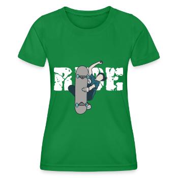 skateboard - Women's Functional T-Shirt - kelly green - Front - AI Model Female 172 dark (172cm)