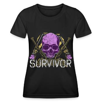 Spruch Totenkopf - Frauen Funktions-T-Shirt - Schwarz - Vorne - AI Model Female 172 light (172cm)