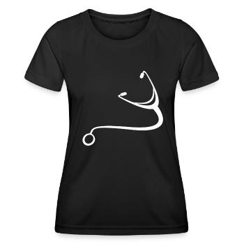 Stéthoscope - T-shirt sport Femme - noir - Devant - AI Model Female 172 light (172cm)