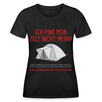 festival_ich_find_mein_zelt_nicht_mehr03 - Frauen Funktions-T-Shirt - Schwarz - Vorne - AI Model Female 172 light (172cm)