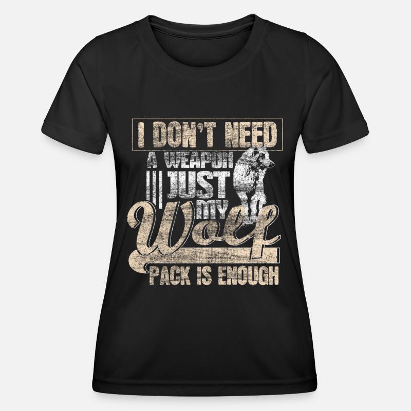 Wolf gift wolves - Women's Functional T-Shirt - black