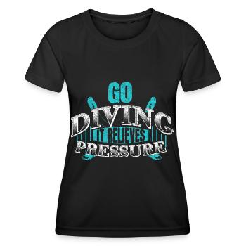 Cadeau de sports nautiques de plongeur - T-shirt sport Femme - noir - Devant - AI Model Female 172 light (172cm)
