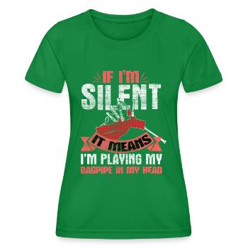 Dudelsack Sackpfeife Musiker Geschenkidee - Frauen Funktions-T-Shirt - Kelly Green - Vorne - AI Model Female 172 dark (172cm)
