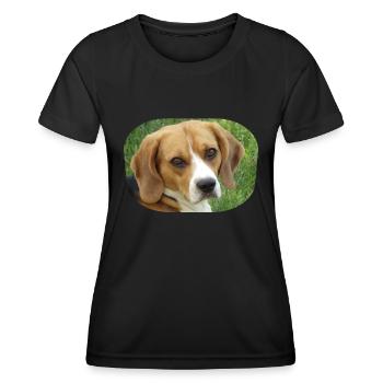 beagle - Frauen Funktions-T-Shirt - Schwarz - Vorne - AI Model Female 172 light (172cm)